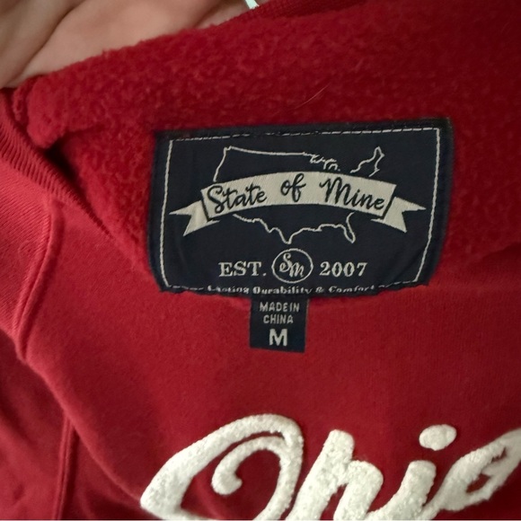 State Of Mine Red Ohio Sweatshirt Size Medium - Picture 3 of 7